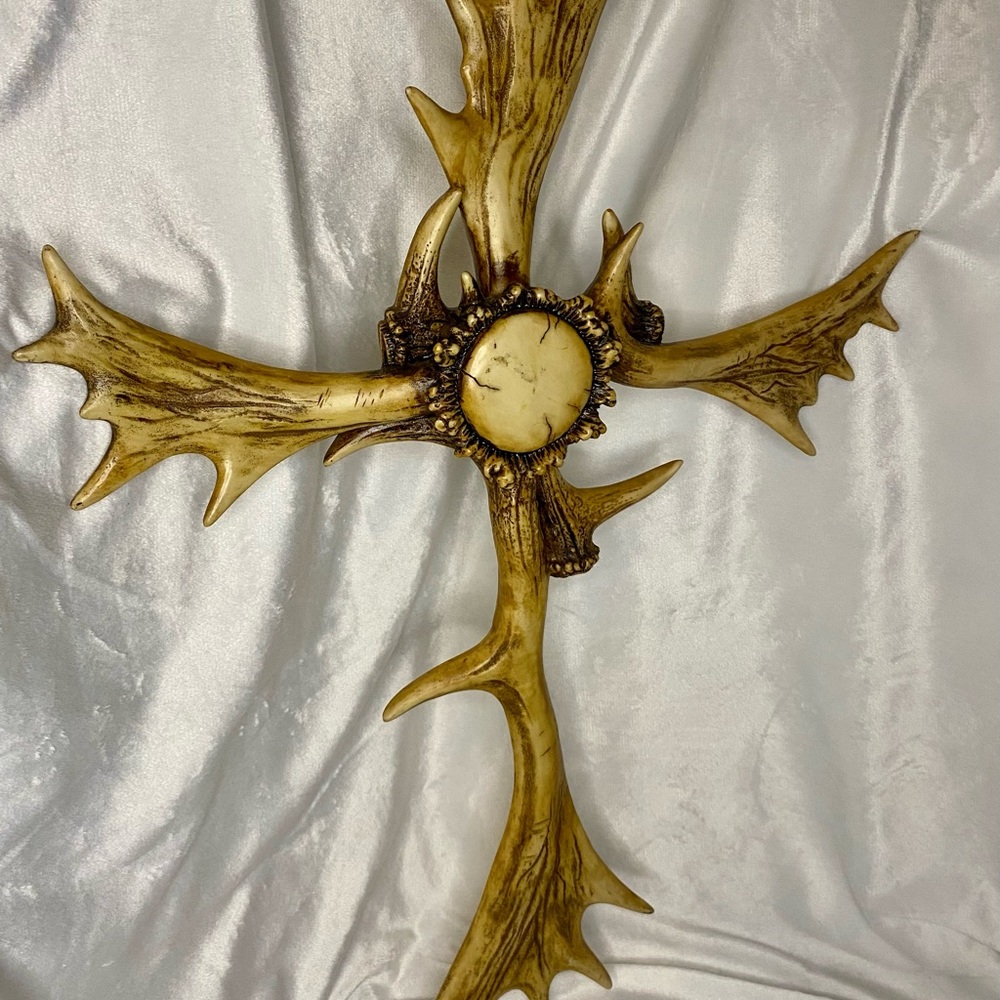 Rustic Antler Wall Cross Decor